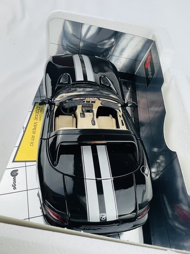 Burago 1993 Black Dodge Viper RT/10 Die Cast Metal 1:18 Scale Made in Italy - Picture 12 of 13