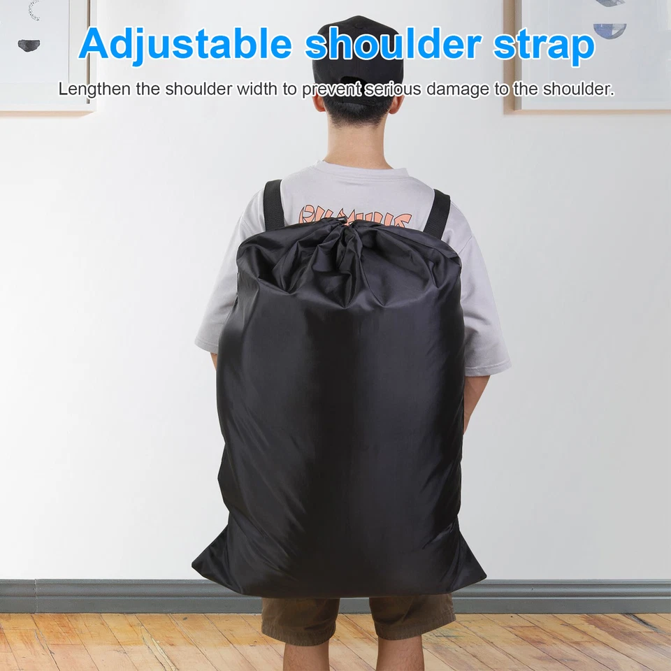 Extra Large Laundry Bag Backpack Heavy Duty Washing Clothes Drawstring 61x92 CM - Image 4 of 4