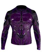 Raven Fightwear Men's Cybernetic Rash Guard MMA BJJ Purple 