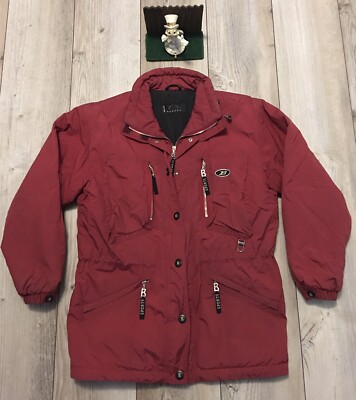 Bogner Ski Winter Jacket Vintage Crimson Red Women s 12 Minimal Wear Nylon