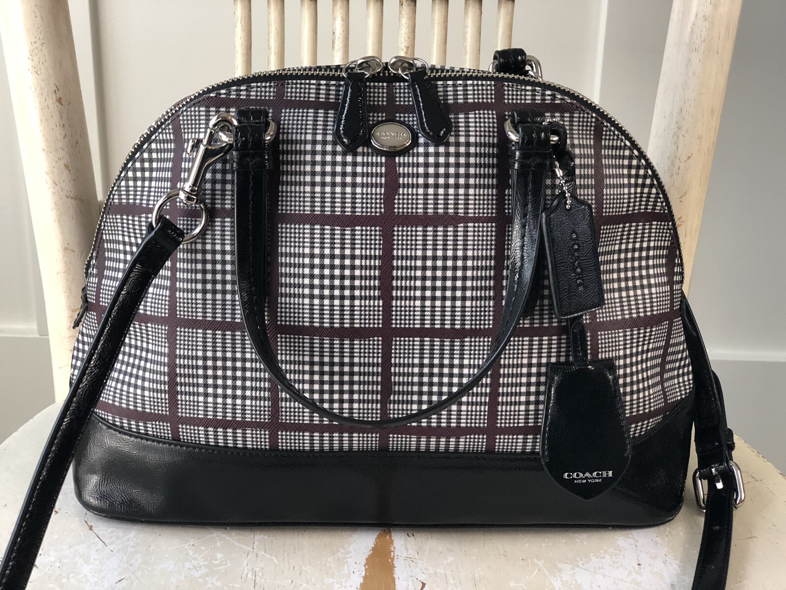 plaid coach bag