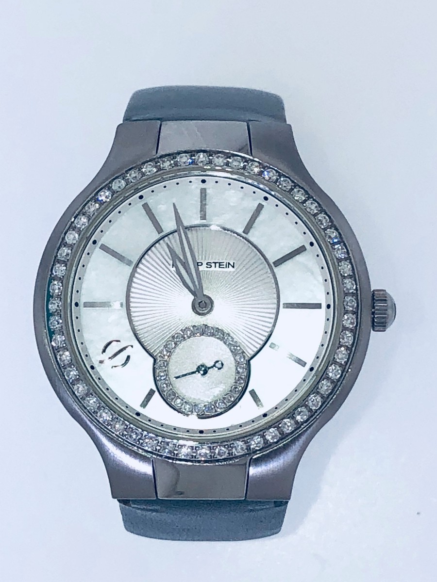 PHILIP STEIN CLASSIC ROUND WHITE DIAL WATCH MOTHER OF PEARL  display picture 1
