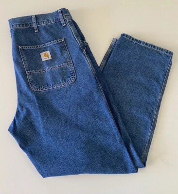 Carhartt WIP Stonewash Blue Jeans Simple Pant 36x34 100% Cotton