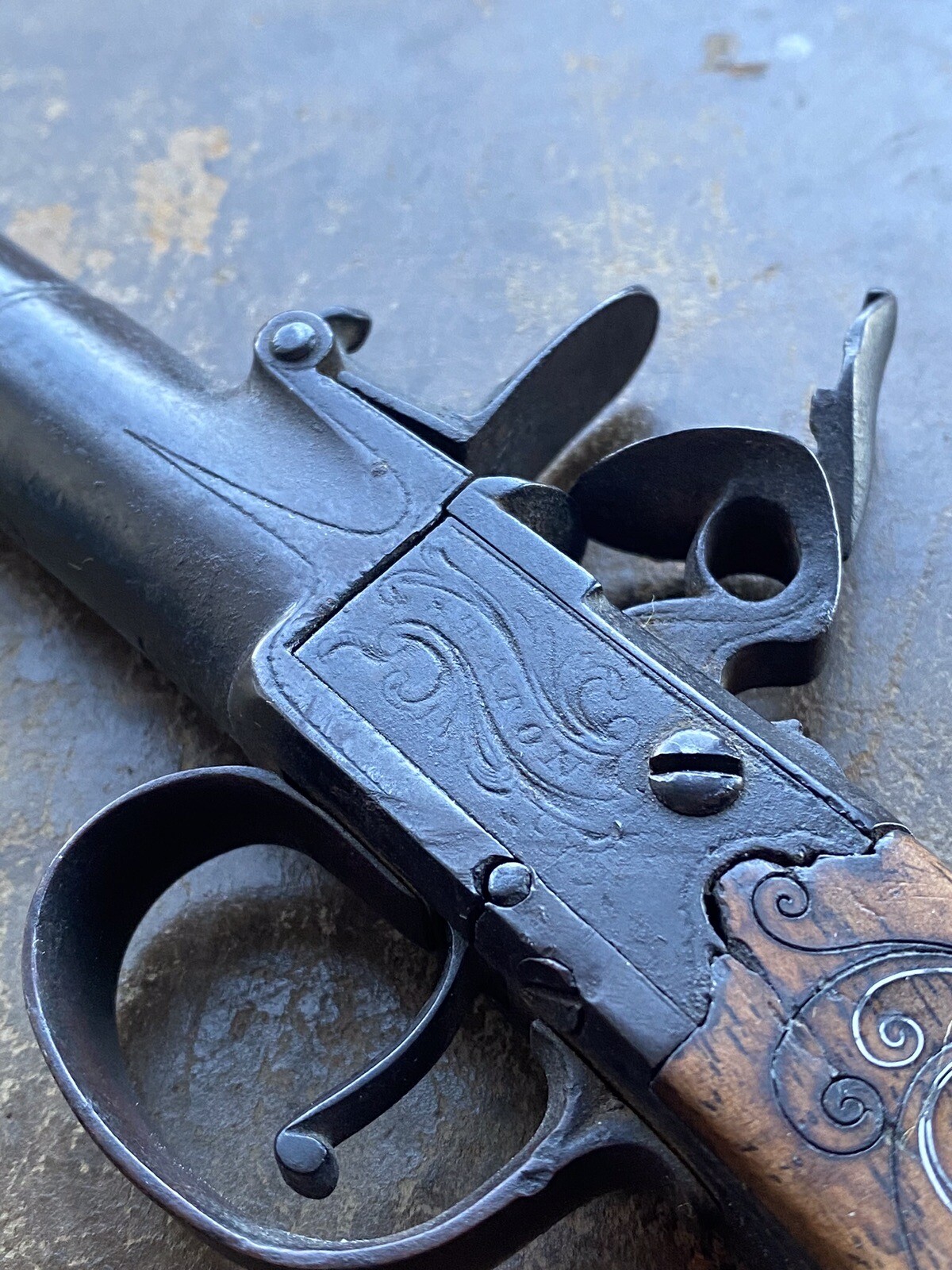 Antique Flintlock Pistol Paperweight Ornament Made In Circa 1780 eBay