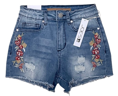 Joe’s Jeans Girls The Flower High Rise Denim Shorts Size 10 Frayed Embroidered