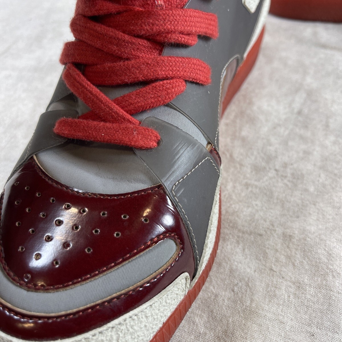 Maison Martin Margiela 22 Men's Red Leather and Neoprene Sneakers