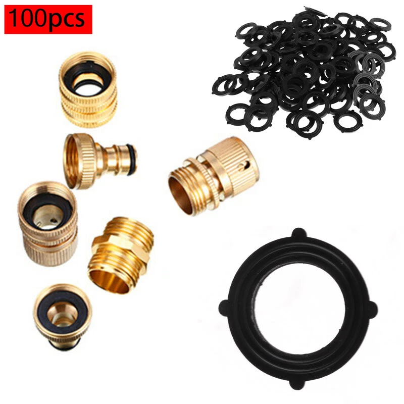 100 Rubber Garden Hose Washer O Ring Seal Self Locking Tab for 3 4