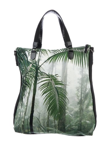 Authentic DRIES VAN NOTEN Green & Black Palm Tote Bag - Bild 3 von 11