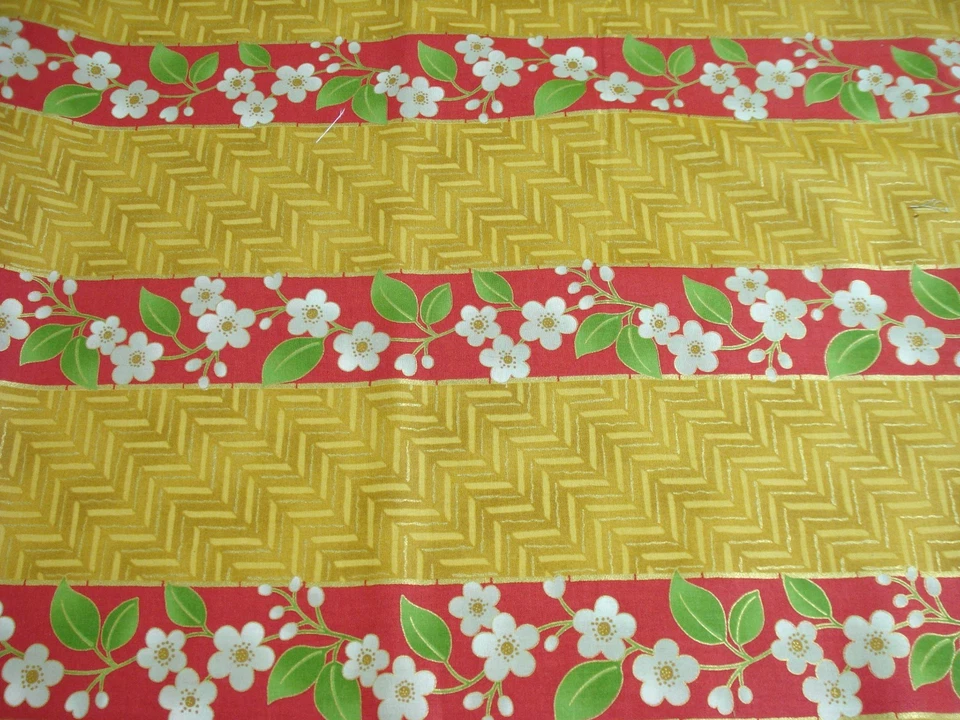 1 of 6 yds 2011 ANDOVER FABRIC Jubilee Floral gold emboss Quilt Craft 44"w BTY - Image 3 of 4
