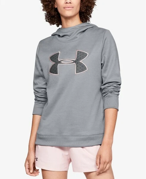 Under Armour women's Big Logo Fleece Hoodie Sweatshirt - size Large - Grey