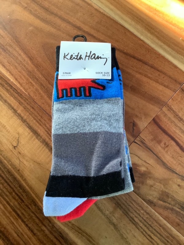 Keith Haring Barking Dog Socks Pack of 3 Size 10-13 Men NWT