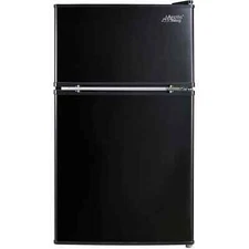 Arctic King 3.2 Cu ft Two Door Mini Fridge with Freezer, Black, E-Star, ARM32D5A