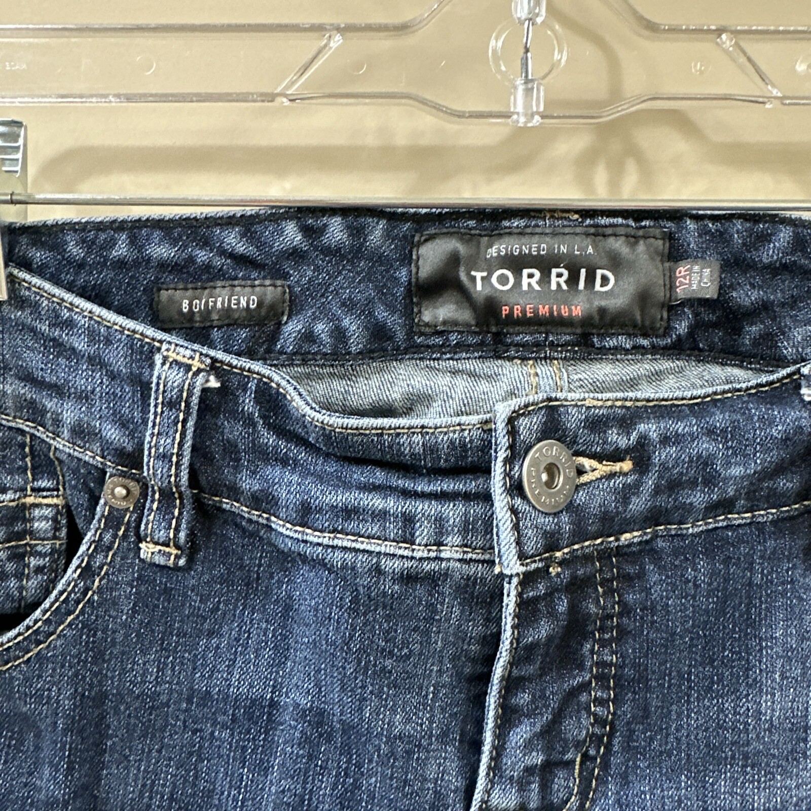 Torrid Premium Distressed Plaid Patch Boyfriend J… - image 3