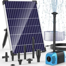 POPOSOAP Solar Water Pump 12W, Solar Water Fountain Pump with 160GPH Submersi...
