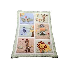 Tiddliwinks Baby Crib Quilt Blanket Jungle Theme Monkey Turtle Lion Giraffe Croc