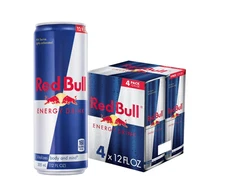 Red Bull Energy Drink, 114mg Caffeine, 12 fl oz, Pack of 4 Cans