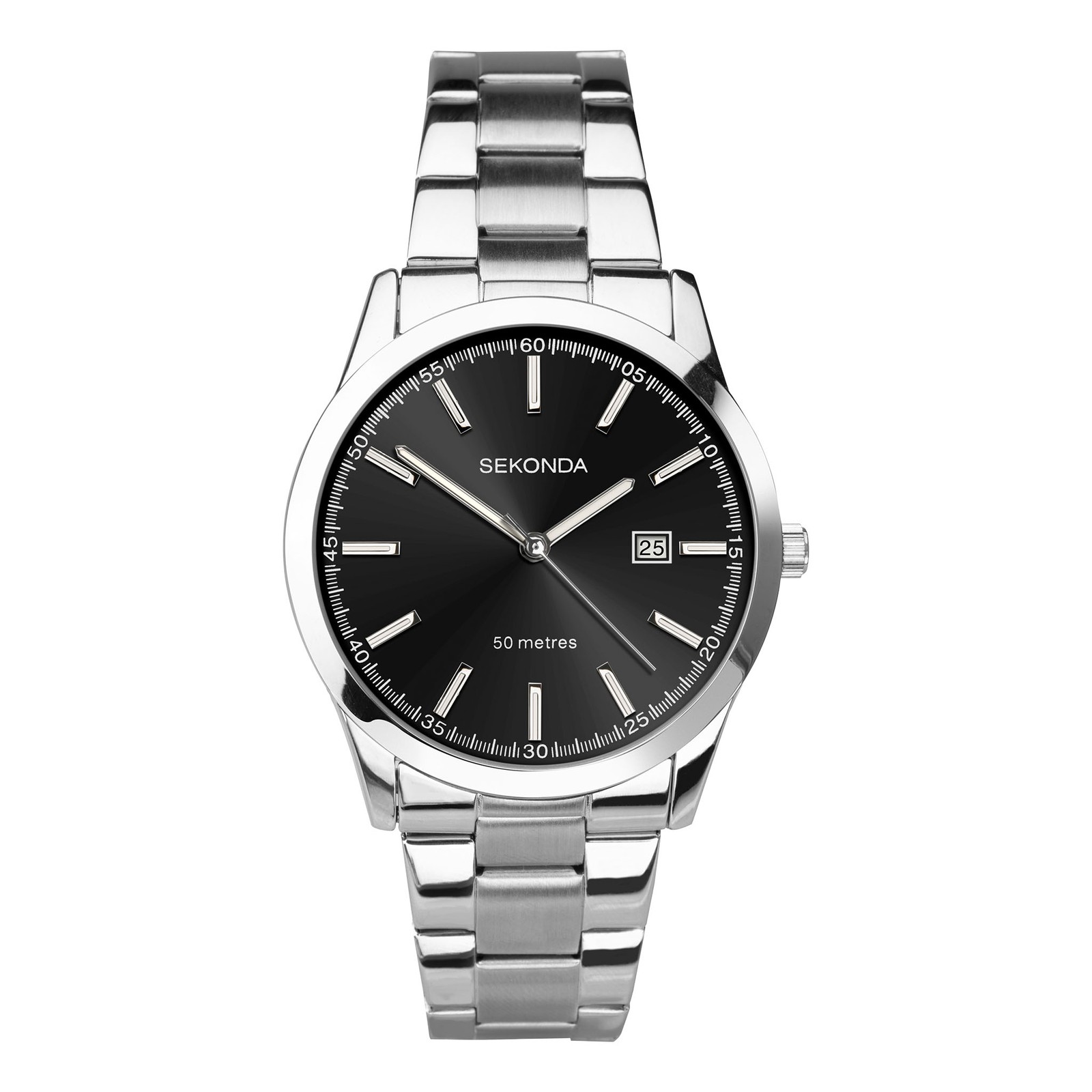Sekonda Gents Silver-Tone Stainless Steel 41mm Classic Watch 1944