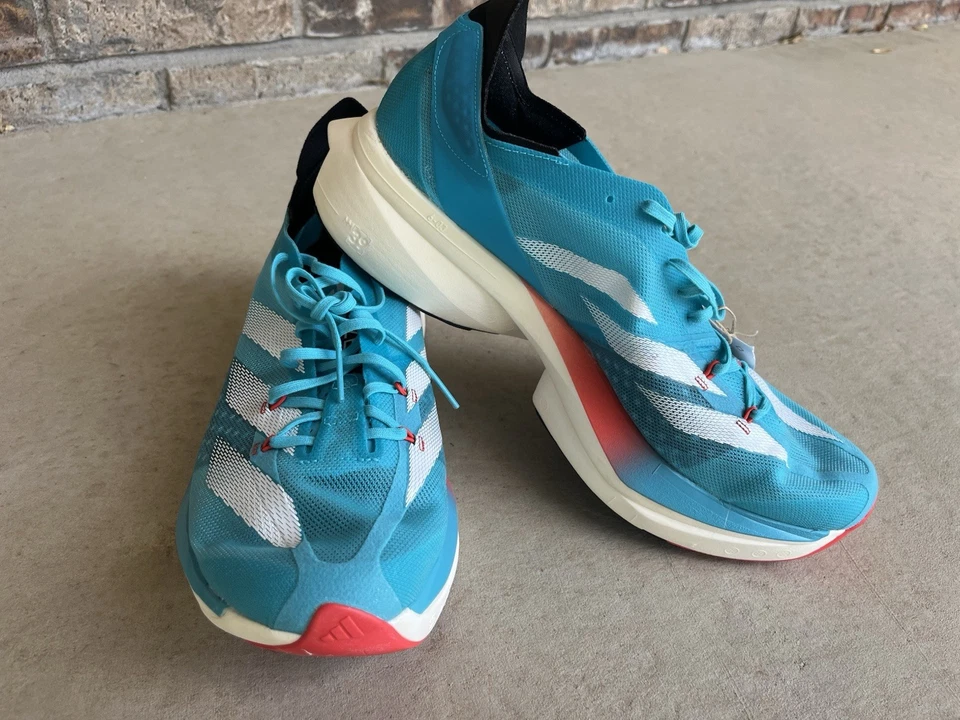 adidas Men’s 4 /W 5 ADIZERO ADIOS PRO 3 Running Shoes ‘Lucid Cyan’ ID8468 NEW - Image 2 of 4