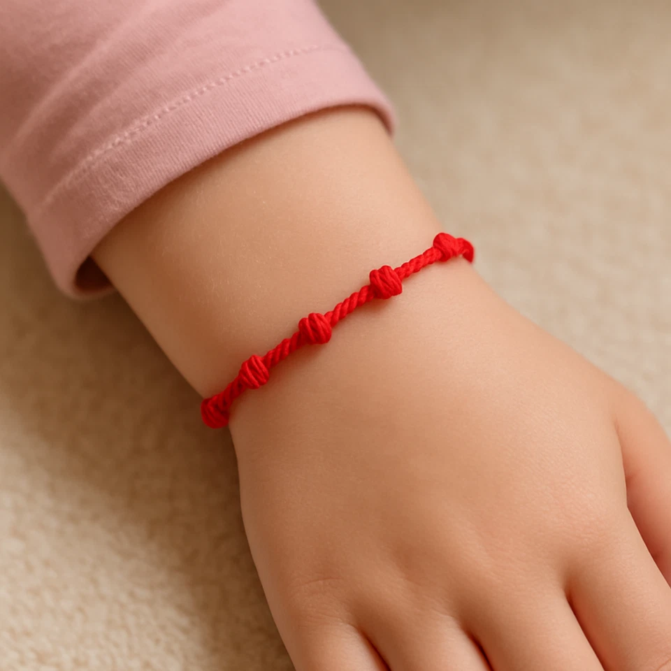 Rotes Schutzarmband 7 Knoten Talisman Kabbalah für Kinder, Männer und Frauen - Bild 4 von 4