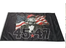 3X5 TRUMP 2024 45 47 BLACK MAGA TACTICAL USA FLAG BANNER 100D