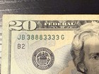 $20 Bill - Binary Fancy Serial Number 3s & 8s — photo 2