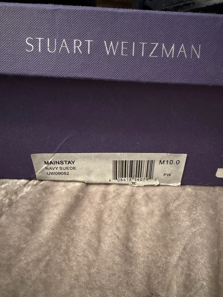 Bota por encima de la rodilla Stuart Weitzman Mainstay para mujer Talla 10M Ante azul marino Foto 3 de 4