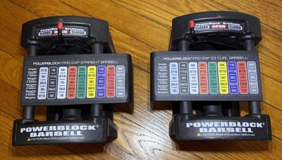 Powerblock Pro Exp Straight Barbell Ends Handles NO WEIGHTS Read!
