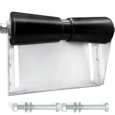 Boat Trailer Roller with Brackets 8" 10" 12" Galvanized Steel and Black Rubbe...