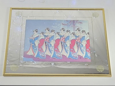 Japanese Geisha Procession Art on Mirror - Gold Framed Academy Arts 8812 FM
