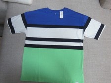 NWT Gap Kids Boy XL 12 Blue Green White Stripe Short Sleeve Crew NEW