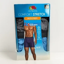 Fruit of the Loom Comfort Stretch Mens Microfiber Tagless Boxer Briefs 2 M/32-34