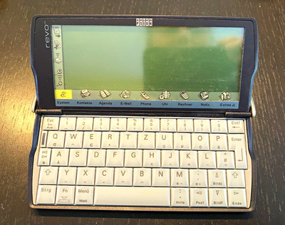 Psion Revo PDA Handheld mit QWERTZ-Tastatur, grau/schwarz