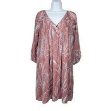 Loft Womens Mauve Pink Paisley Print Chiffon Shift Mini Dress Size S NWT