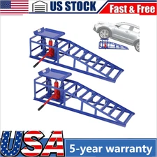 2PCS 11000LBS Heavy Duty Car Truck Service Hydraulic Lift Vehicle Ramps Set
