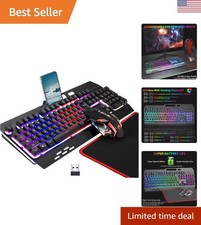 Ergonomic Wireless RGB Keyboard  Mouse Combo - Long Battery Life, Dustproof