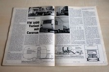 MOT 12/1970 VW 1600 Variant mit IMV Adria 380 im Fahrebricht auf 2 Seiten