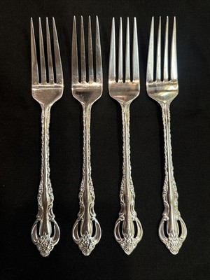 Wallace Stainless COUNTESS Set of 4 Dinner Forks M 18/10 China Flatware EUC