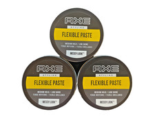 3 Pack AXE HAIR STYLING FLEXIBLE PASTE  MEDIUM HOLD  MESSY LOOK  LOW SHINE