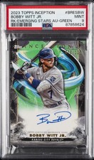 2023 TOPPS INCEPTION RC & EMERGING STARS AUTOS GREEN BOBBY WITT JR. 20/125 PSA 9