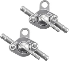 2 Pcs 6mm Motorcycle Inline Fuel Tank Tap Shut Off Valve (Petcock)