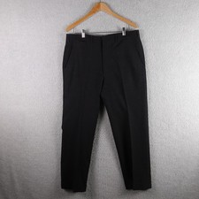 Brooks Brothers Makers Mens Black 100% Wool Dress Pants Trousers 37x29 USA Made