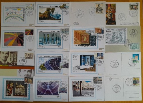 FDC ITALIA - 16 CARTOLINE PRIMO GIORNO DI EMISSIONE DIVERSE