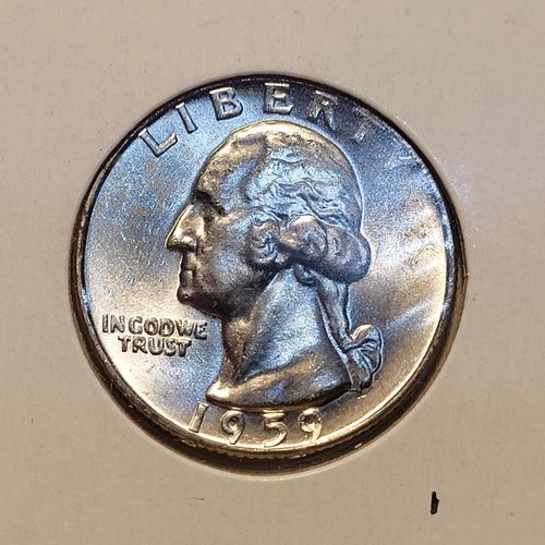 1959 D Washington Quarter BU Uncirculated Mint State 90% Silver 25c US Coin
