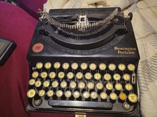 1920s Black Portable Typewriter with Antique Carrying Case thumbnail