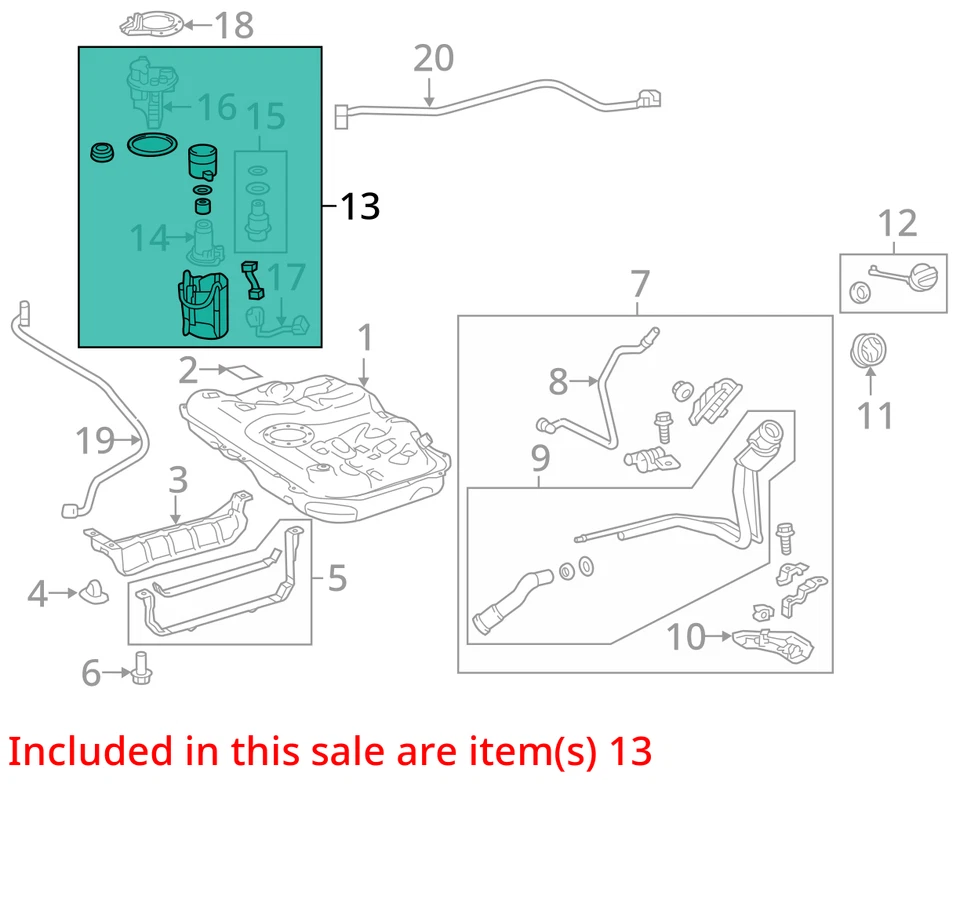 Fuel Pump Assembly 2.5L 2ARFXE Engine 4 Cylinder Fits 13-18 AVALON 6833389 — 第 3/4 张图片