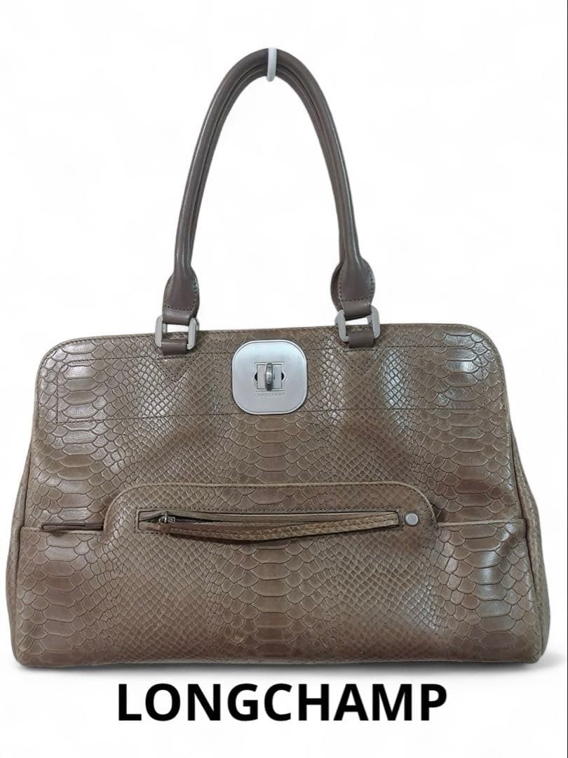 Longchamp Handbag GAbbey Python-style Leather - image 1