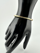 18k Yellow Gold Natural Diamond Chip Hinged Bangle Bracelet