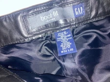 GAP #60 Black Leather biker Pants 31x 29 1/2  Styled like 50's iconic jeans mint