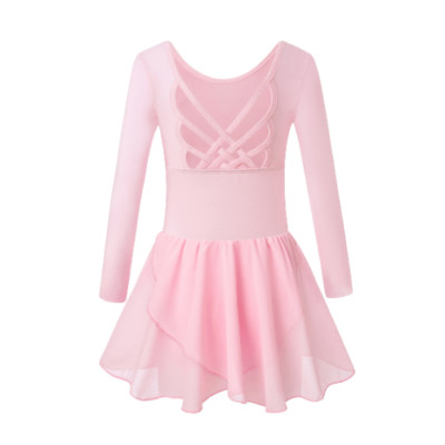 Girls Ballet Leotards with Skirt Cute Butterfly Hollow Back Dance Tutu Dress