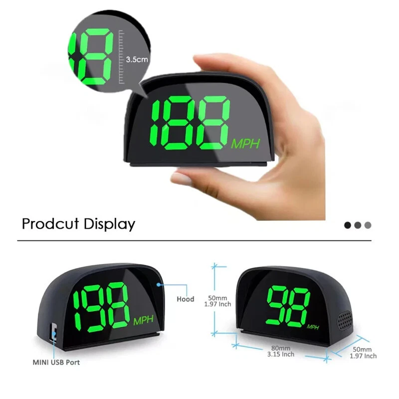 Universal Coche MPH HUD 5V Head Up Display Digital Velocímetro Encendedor de Cigarrillos Foto 3 de 4